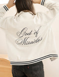 Load image into Gallery viewer, God of Miracles Ivory Bomber Jacket
