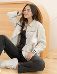 Load image into Gallery viewer, God of Miracles Ivory Bomber Jacket
