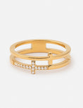 Load image into Gallery viewer, Stacked Cross Gem Ring
