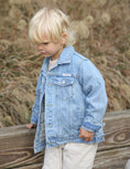 Load image into Gallery viewer, What a Friend in Jesus Kids Denim Jacket
