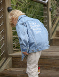 Load image into Gallery viewer, What a Friend in Jesus Kids Denim Jacket
