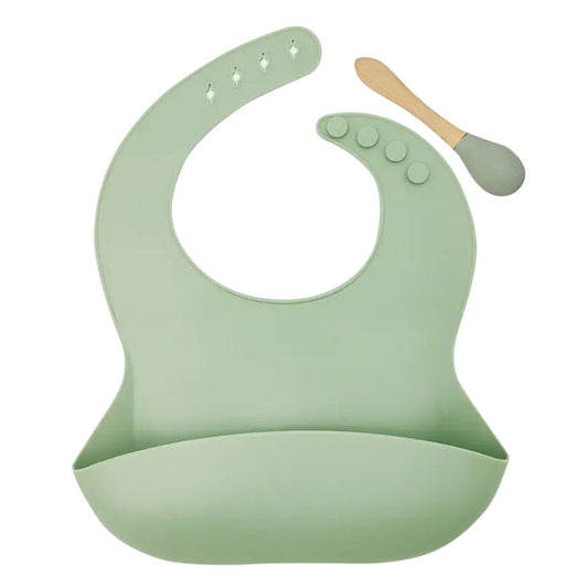 Silicone Bib and Spoon Set - Custom Name