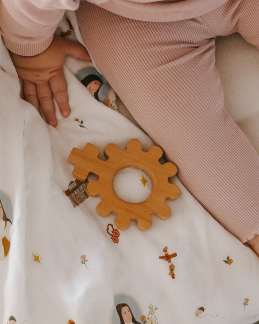 Baby's First Rosary Wooden Teether