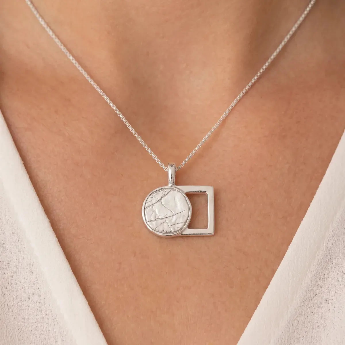 The Empty Tomb Necklace, women's white metal